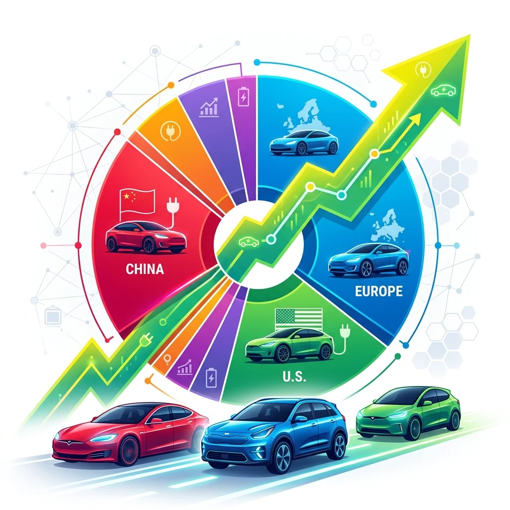 Global EV Sales Surge to 20 Million in 2025: China Leads, U.S. Lags, and BYD Overtakes Tesla